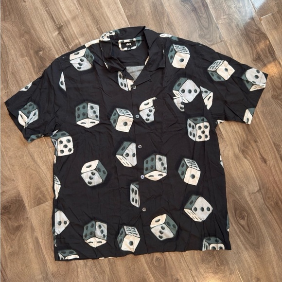 Stussy Black Dice Pattern Shirt - Picture 1 of 4
